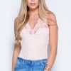 Clothing Rebellious Fashion | Pink Lace Bodysuit - Aubrey