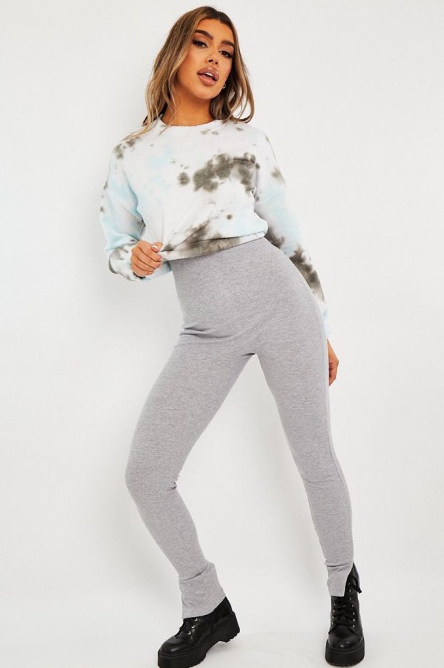 Clothing Rebellious Fashion | Blue Tie Dye Gathered Waist Sweatshirt - Amirra