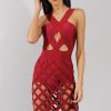 Clothing Rebellious Fashion | Wine Cage Bandage Dress - Amra