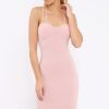 Clothing Rebellious Fashion | Nude Strap Bra Cup Detail Midi Dress - Helsa