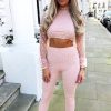 Clothing Rebellious Fashion | Nude Polka Dot Mesh Crop Top Leggings Co-Ord - Sofia