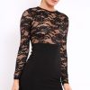 Clothing Rebellious Fashion | Black Lace Bodycon Dress - Stacey