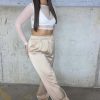 Clothing Rebellious Fashion | Stone Luxe Satin Joggers - Ilona