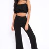 Clothing Rebellious Fashion | Black Cami Trouser Two Piece Set - Roselle