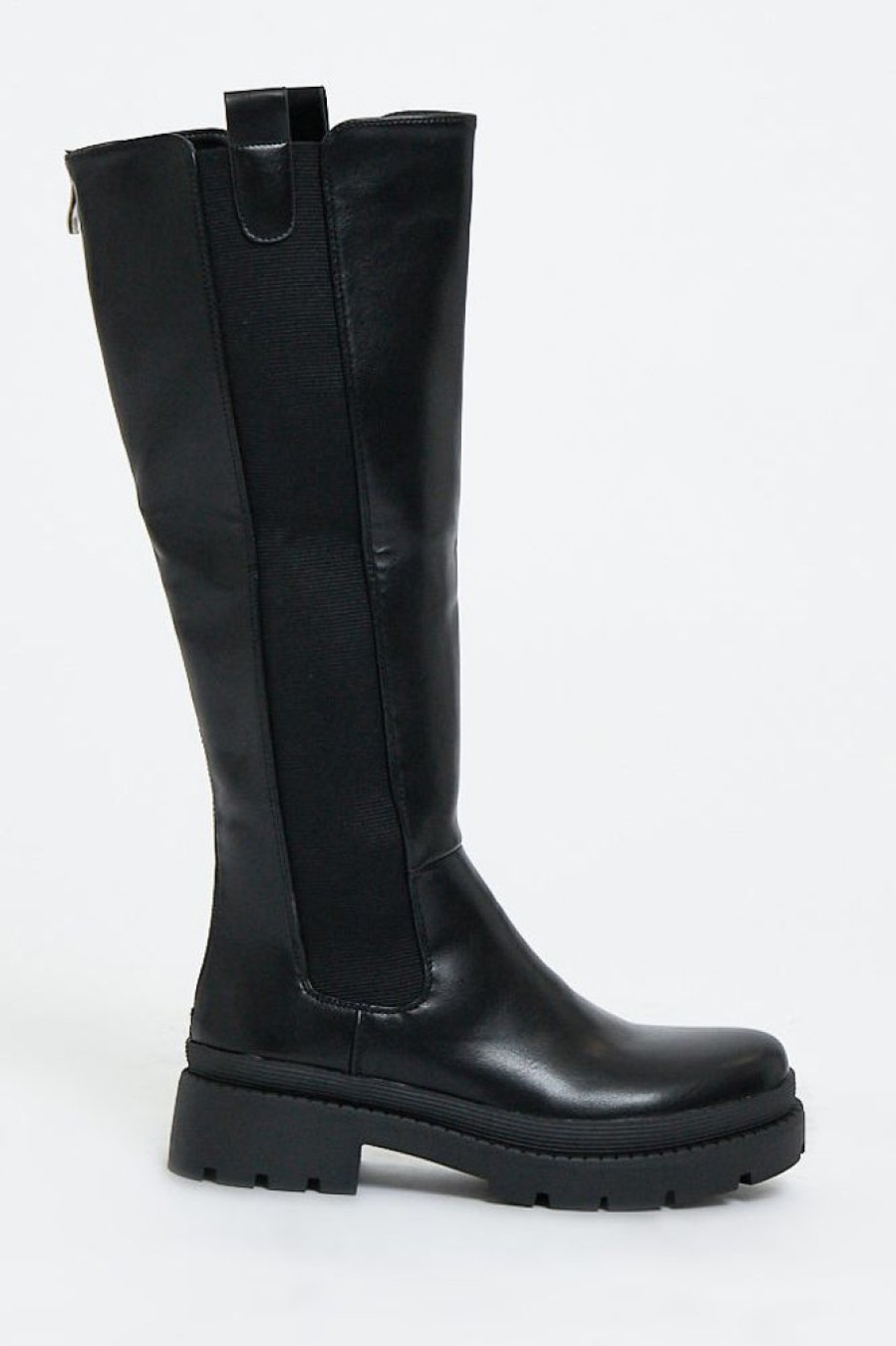 Shoes Rebellious Fashion | Black Pu Leather Knee High Boots - Temi