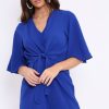 Clothing Rebellious Fashion | Royal Blue Bow Tie Dress - Teagan