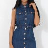 Clothing Rebellious Fashion | Effy Denim Sleeveless Dress