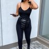 Clothing Rebellious Fashion | Black Jersey Scoop Neck Jumpsuit - Kadia