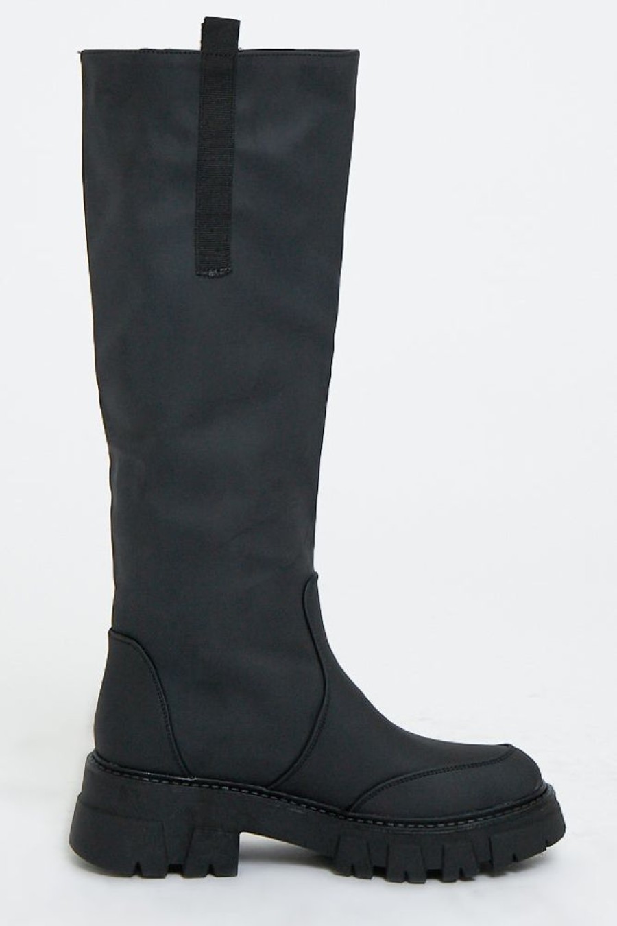 Shoes Rebellious Fashion | Black Chunky Sole Wellington Boots - Makhi