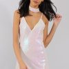 Clothing Rebellious Fashion | White Sequin Cami Choker Dress - Ariel