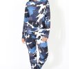 Clothing Rebellious Fashion | Blue Camouflage Two Piece Loungewear Set - Alice