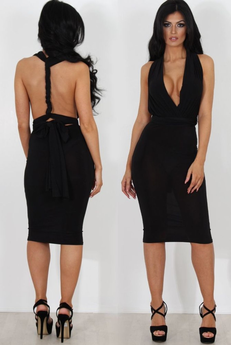 Clothing Rebellious Fashion | Emma Black Multiway Dress