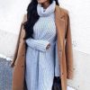 Clothing Rebellious Fashion | Grey Knitted Roll Neck Jumper Dress - Cecily