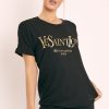 Clothing Rebellious Fashion | Black And Gold Parisian Slogan T-Shirt Dress - Claire