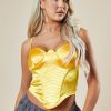 Clothing Rebellious Fashion | Yellow Corset Detail Top - Magnolia