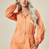 Clothing Rebellious Fashion | Orange Oversized Shirt & Shorts Co-Ord Set - Kalina