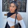 Clothing Rebellious Fashion | Black White Contrast Cut Out Crop Top - Liylah