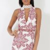 Clothing Rebellious Fashion | White & Red Crochet V Front Dress - Dacia