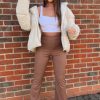 Clothing Rebellious Fashion | Camel Ribbed Flare Trousers - Jori