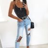 Clothing Rebellious Fashion | Black Polka Dot Bodysuit - Tari