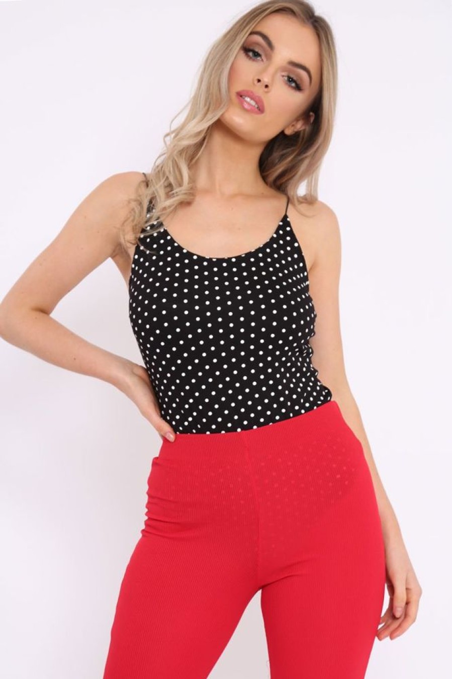 Clothing Rebellious Fashion | Black Polka Dot Bodysuit - Tari