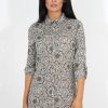 Clothing Rebellious Fashion | Darcia Black Paisley Print Shirt Dress