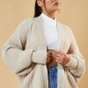 Clothing Rebellious Fashion | Beige Chunky Knit Slouchy Cardigan - Daisy