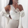 Clothing Rebellious Fashion | Cream Lace Bodysuit - Aubrey