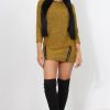 Clothing Rebellious Fashion | Mandal Mustard Knitted Jumper Dress