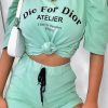 Clothing Rebellious Fashion | Sage Die For Dior T-Shirt And Shorts Loungewear Co-Ord - Kaelie