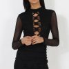 Clothing Rebellious Fashion | Black Open Mesh Bodycon Dress - Ida