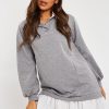 Clothing Rebellious Fashion | Grey Oversized Jumper Shirt Dress - Islah