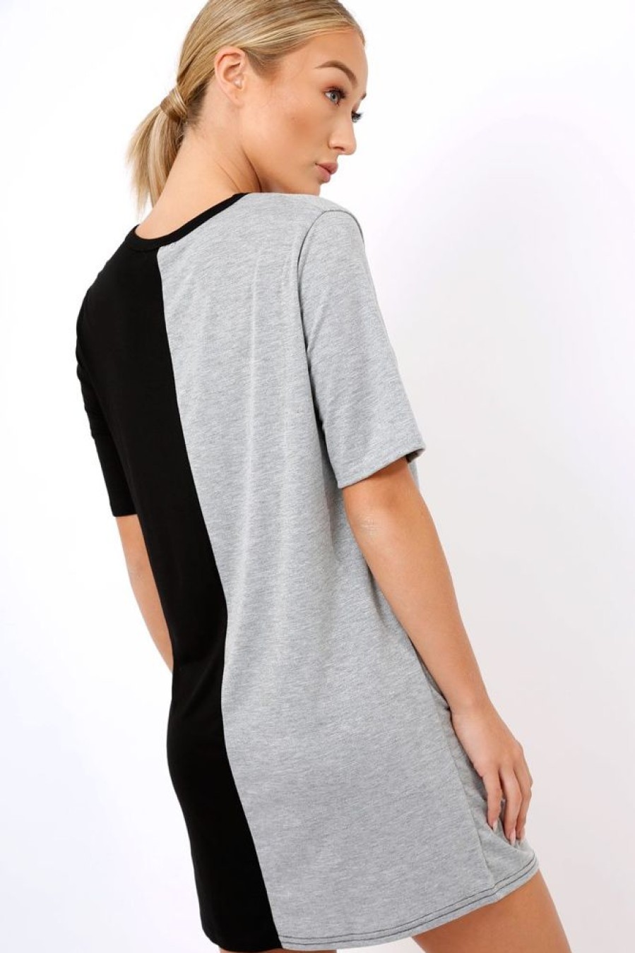 Clothing Rebellious Fashion | Black & Grey Skull T-Shirt Dress - Christa