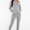 Clothing Rebellious Fashion | Grey Glitter Side Stripe Crepe Tracksuit - Gionna