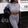 Clothing Rebellious Fashion | Grey Knit High Neck Crop Top And Trouser Co-Ord - Helena