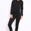 Clothing Rebellious Fashion | Black Metallic Tracksuit - Sinead