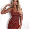 Clothing Rebellious Fashion | Red Gingham Bodycon Dress - Blare