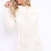 Clothing Rebellious Fashion | White Bardot Chunky Knit Jumper Dress - Kaidyn