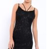 Clothing Rebellious Fashion | Black Lace Dress With Long Tassel Hems - Zana