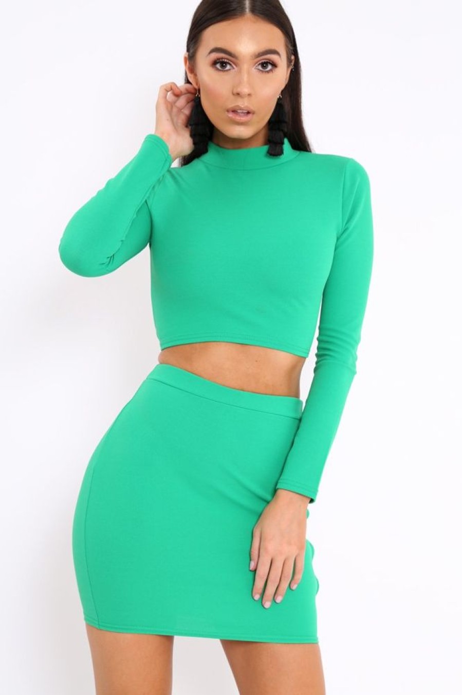 Clothing Rebellious Fashion | Green Lace Up Detail Co-Ord - Blakely