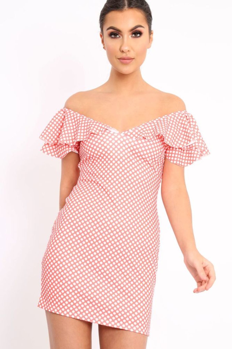 Clothing Rebellious Fashion | Orange Polka Dot Frill Dress - Halynn