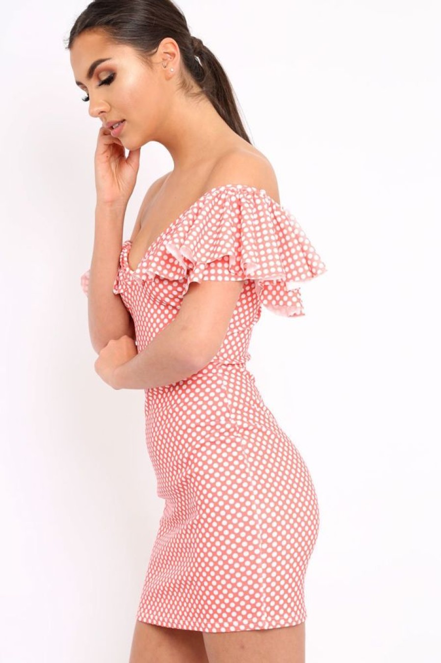 Clothing Rebellious Fashion | Orange Polka Dot Frill Dress - Halynn