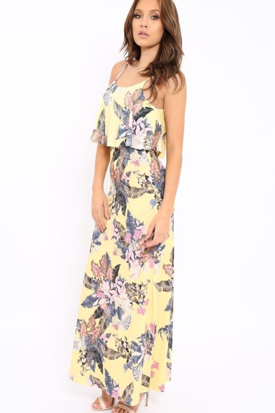 Clothing Rebellious Fashion | Yellow Floral Cami Maxi Dress - Kemmy