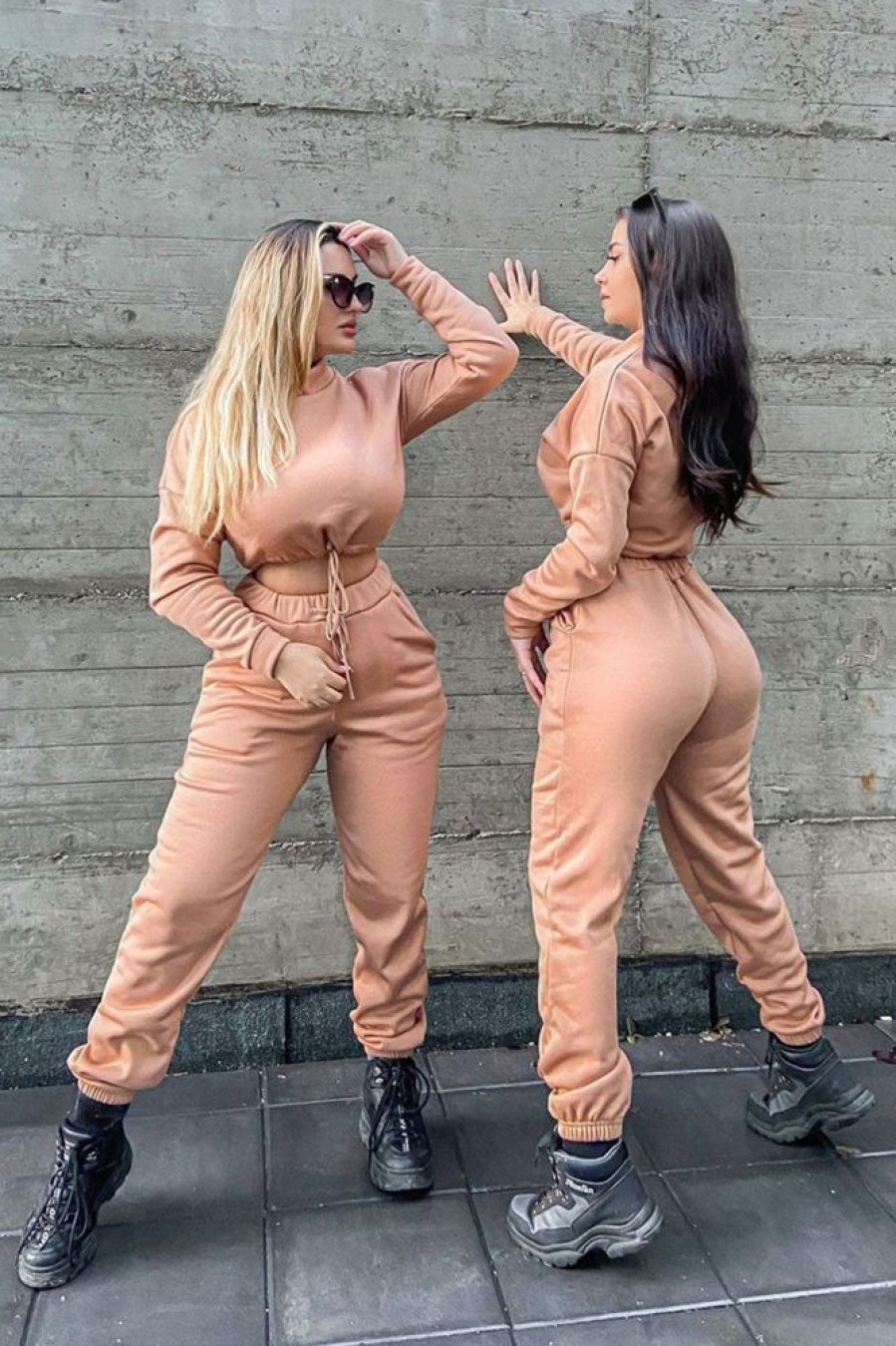 Clothing Rebellious Fashion | Camel Drawstring Waist Jumper And Joggers Co-Ord - Kayla