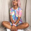 Clothing Rebellious Fashion | Pink Tie Dye T-Shirt And Cycling Shorts Co-Ord - Emmalin