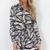 Clothing Rebellious Fashion | Dolly White Print Shirt Dress