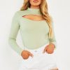 Clothing Rebellious Fashion | Sage Ribbed Cut Out Detail Bodysuit - Murphie