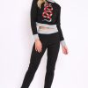 Clothing Rebellious Fashion | Black Large Snake Applique Loungewear Set - Evie