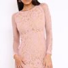 Clothing Rebellious Fashion | Nude Lace Dress - Flossie