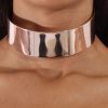 Clothing Rebellious Fashion | Rose Gold Wide Metal Choker - Ceres